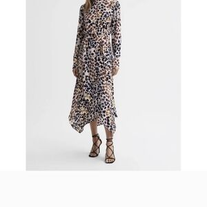 Reiss Floral and Leopard Print Dress